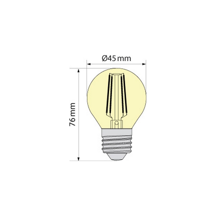 LED-Leuchtmittel CLASSIC AMBER G45 E27/6,5W/230V 2200K - Brilagi