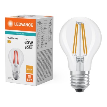 LED-Leuchtmittel CLASSIC FILAMENT A60 E27/7W/230V 2700K - Ledvance