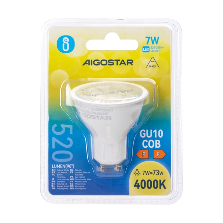 LED-Leuchtmittel COB GU10/7W/230V 4000K - Aigostar