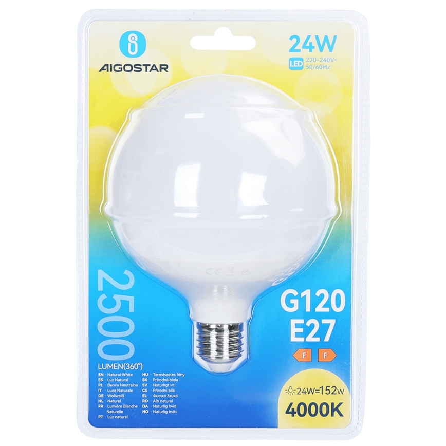 LED-Leuchtmittel G120 E27/24W/230V 4000K - Aigostar