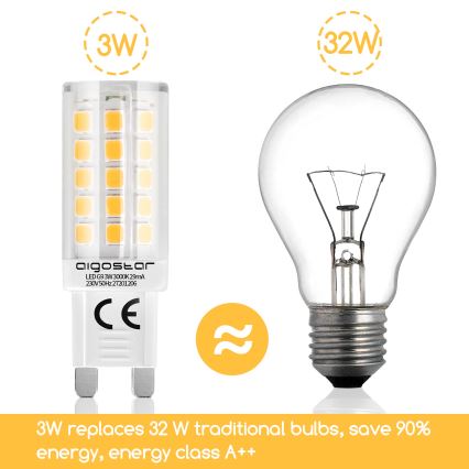 LED-Leuchtmittel G9/3W/230V 3000K - Aigostar
