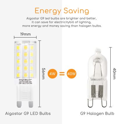 LED-Leuchtmittel G9/4W/230V 3000K - Aigostar