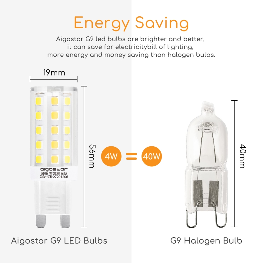 LED-Leuchtmittel G9/4W/230V 3000K - Aigostar