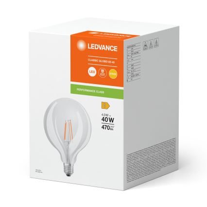 LED-Leuchtmittel GLOBE CLASSIC FILAMENT G125 E27/4W/230V 2700K - Ledvance