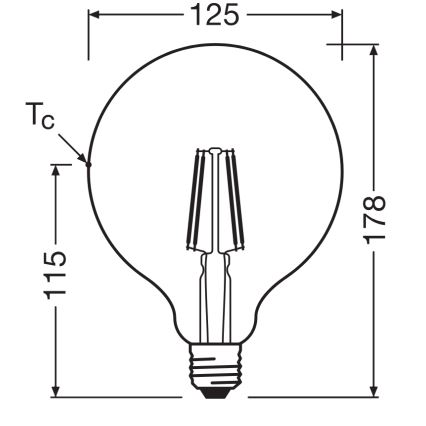 LED-Leuchtmittel GLOBE CLASSIC FILAMENT G125 E27/4W/230V 2700K - Ledvance
