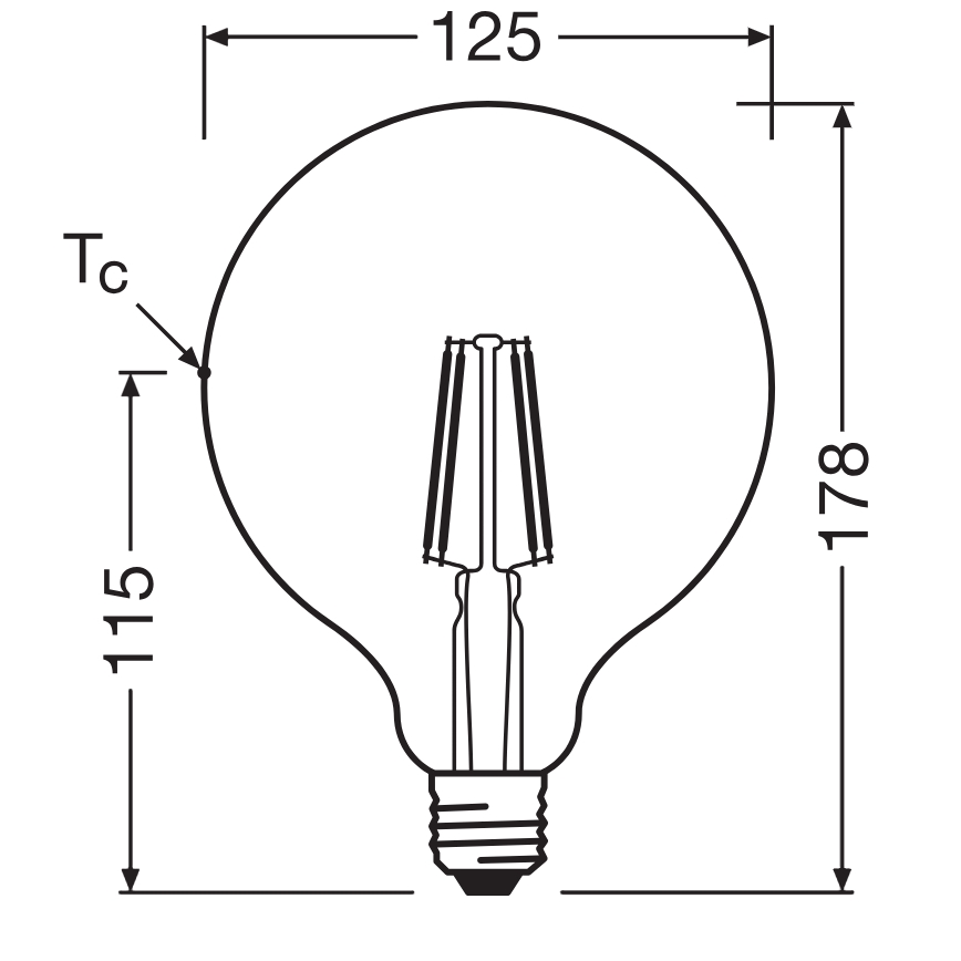LED-Leuchtmittel GLOBE CLASSIC FILAMENT G125 E27/4W/230V 2700K - Ledvance