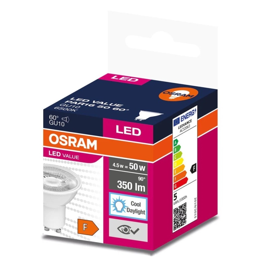 LED-Leuchtmittel PAR16 GU10/4,5W/230V 6500K 60° - Osram
