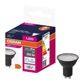 LED-Leuchtmittel VALUE PAR16 GU10/4,5W/230V 6500K 120° schwarz - Osram