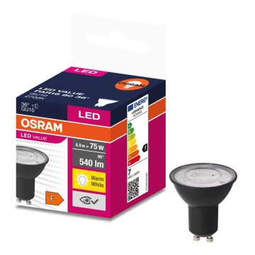LED-Leuchtmittel VALUE PAR16 GU10/6,9W/230V 2700K 36° schwarz - Osram