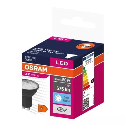 LED-Leuchtmittel VALUE PAR16 GU10/6,9W/230V 4000K 120° schwarz - Osram