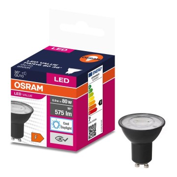 LED-Leuchtmittel VALUE PAR16 GU10/6,9W/230V 4000K 36° schwarz - Ledvance