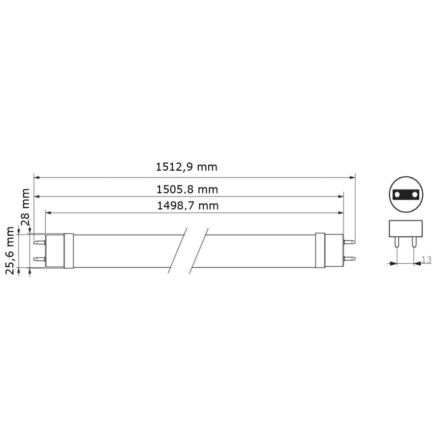 LED-Leuchtstoffröhre Philips MASTER T8 G13/24W/80V 6500K 150 cm