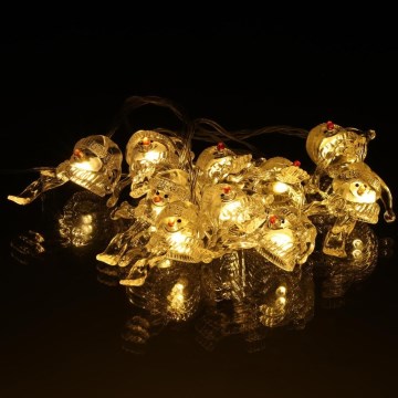 LED-Lichterkette 10 LEDs / 2×AA / warmweiß / 1,65 m – Schneemänner