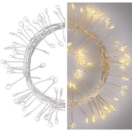 LED Lichterkette 100xLED/3xAA 2,7m warmweiß