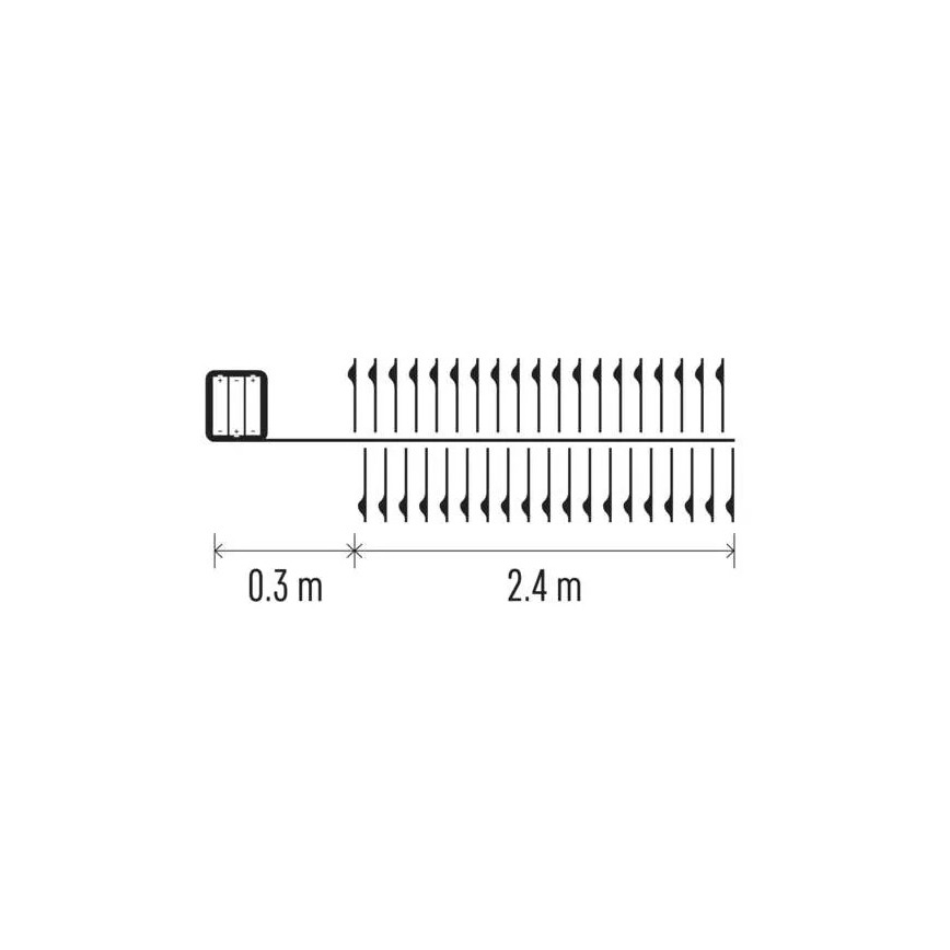 LED Lichterkette 100xLED/3xAA 2,7m warmweiß