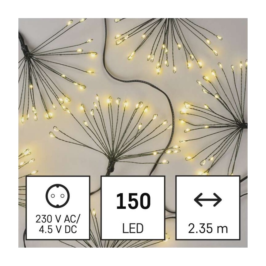 LED-Lichterkette, 150 LEDs, 5,35 m, warmweiß