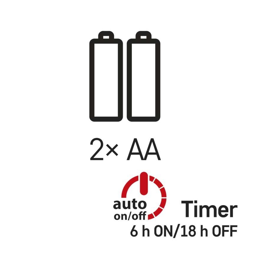 LED-Lichterkette 20 LEDs / 2× AA, 2,4 m, mehrfarbig