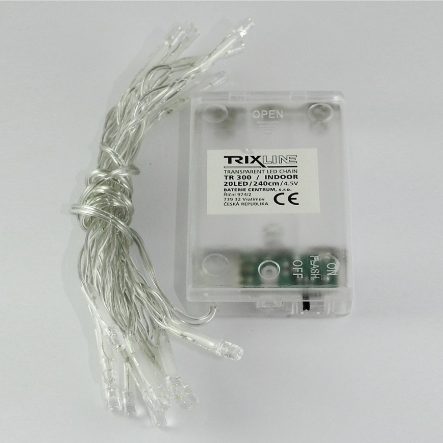 LED  Lichterkette 20xLED/2 Funktionen 2,4m kaltweiß