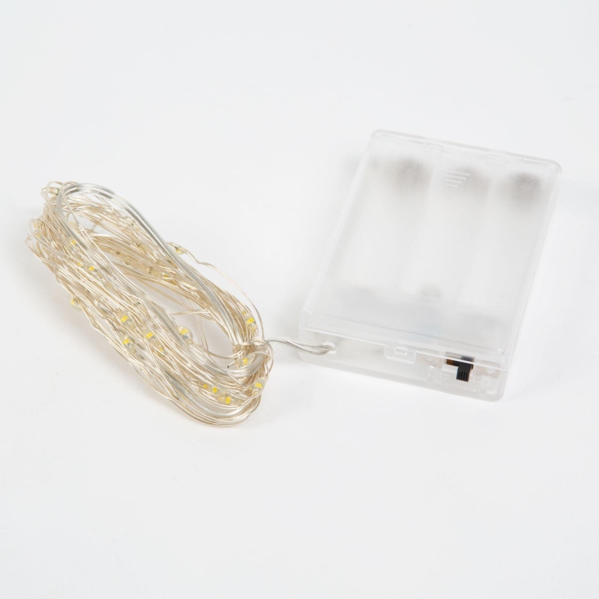 LED-Lichterkette 50xLED/3xAA 5,25m kaltweiß