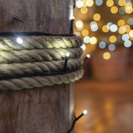 LED-Lichterkette für den Außenbereich, 100 LEDs / 10 m, IP44, kaltweiß
