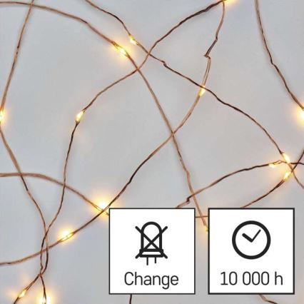 LED-Lichterkette für den Außenbereich, 100 LEDs, 15 m, IP44, warmweiß
