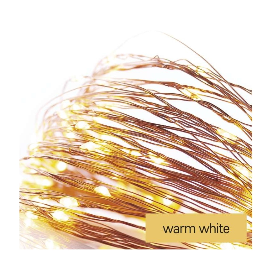 LED-Lichterkette für den Außenbereich, 100 LEDs, 15 m, IP44, warmweiß