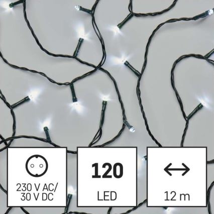 LED-Lichterkette für den Außenbereich – 120 LEDs, 17 m, IP44, kaltweiß