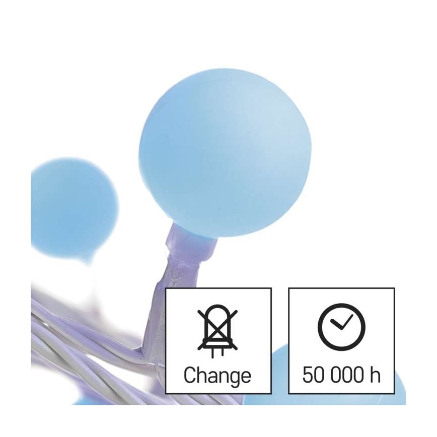 LED-Lichterkette für den Außenbereich, 40 LEDs, 9 m, IP44, blau