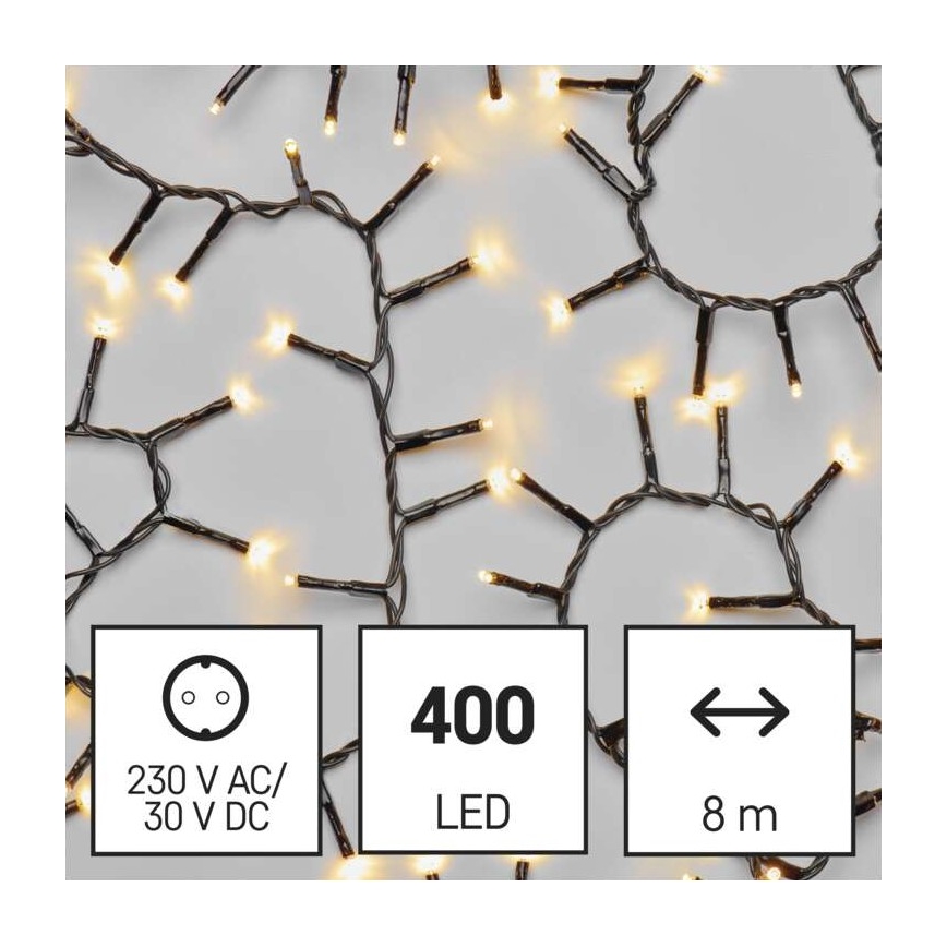 LED-Lichterkette für den Außenbereich, 400 LEDs, 13 m, IP44, warmweiß