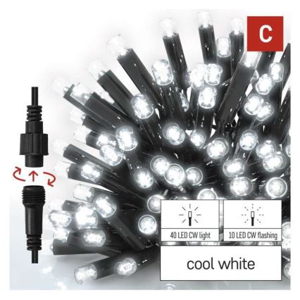 LED-Lichterkette für den Außenbereich 50xLED/3x0,4m IP44 kaltweiß