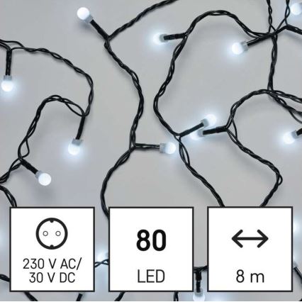 LED-Lichterkette für den Außenbereich 80 LEDs / 13 m IP44 kaltweiß