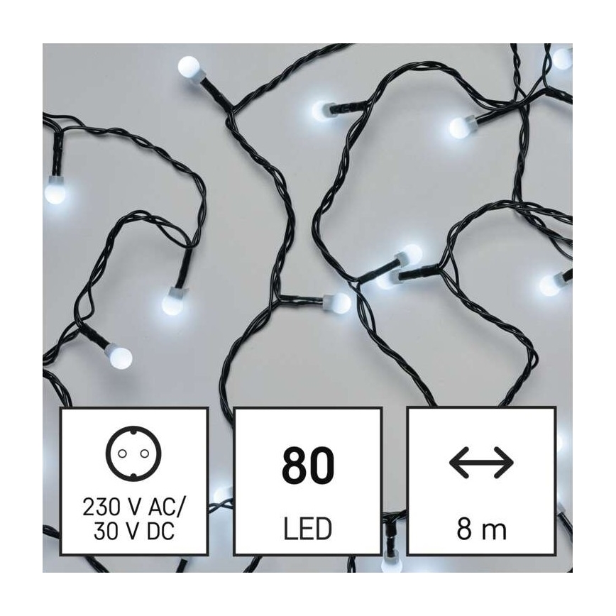 LED-Lichterkette für den Außenbereich 80 LEDs / 13 m IP44 kaltweiß