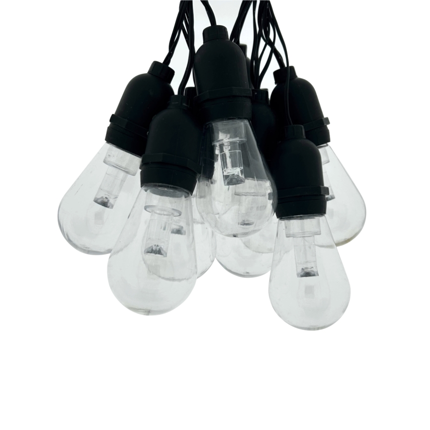 LED-Lichterkette für den Außenbereich, dekorativ, 10xLED/0,15W/230V, 3,8 m, IP44, schwarz