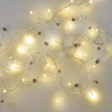 LED-Lichterkette für Weihnachten, 40 LEDs, 3×AA, 1,5 m, warmweiß