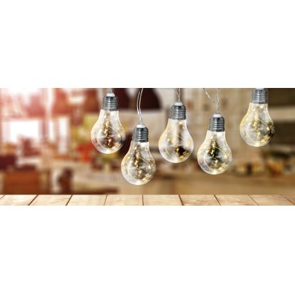 LED-Lichterkette SMOLDER 2,1 m 10xLED/2xAA