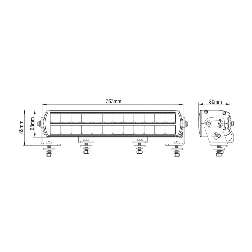 LED-Lichtleiste für Fahrzeuge BLACK OFF ROAD LED/120W/9-36V IP69 6000K