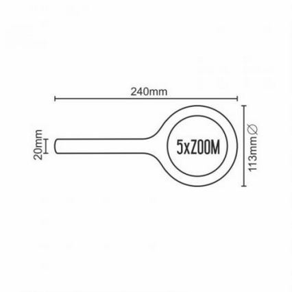 LED Lupe 5×ZOOM mit Hintergrundbeleuchtung LED/3W IP44