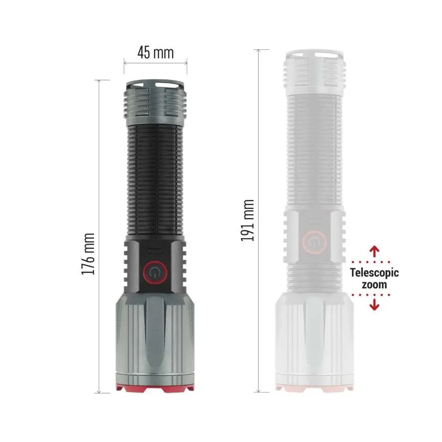 LED wiederaufladbare Metall-Taschenlampe LED/5V 3000 lm 5000 mAh IP43