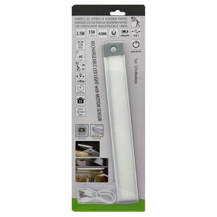 LED-Akku-Möbelbeleuchtung mit Sensor LED/2,5W/5V USB 800 mAh 4200K 32,5 cm