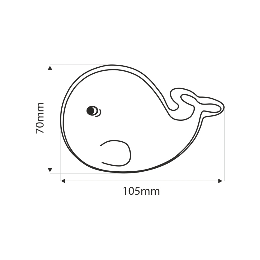 LED-Nachtleuchte für Kinder LED/0,5W/230V Wal