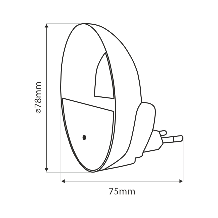 LED-Nachtleuchte mit Dämmerungssensor LED/0,5W/230V weiß