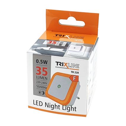 LED Nachtlicht mit Sensor LED/0,5W/230V orange