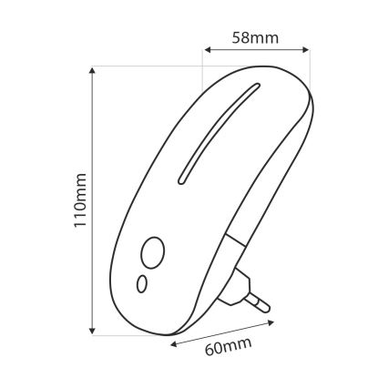 LED-Nachtlicht mit Sensor LED/1W/230V weiß