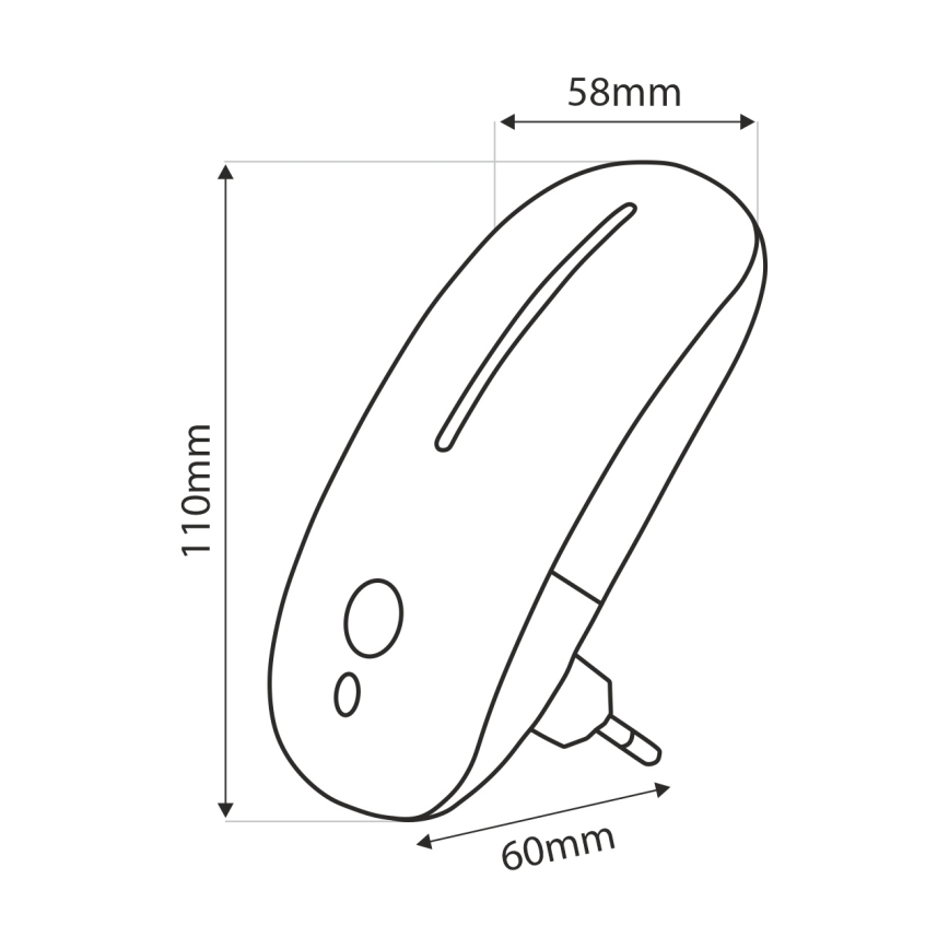 LED-Nachtlicht mit Sensor LED/1W/230V weiß