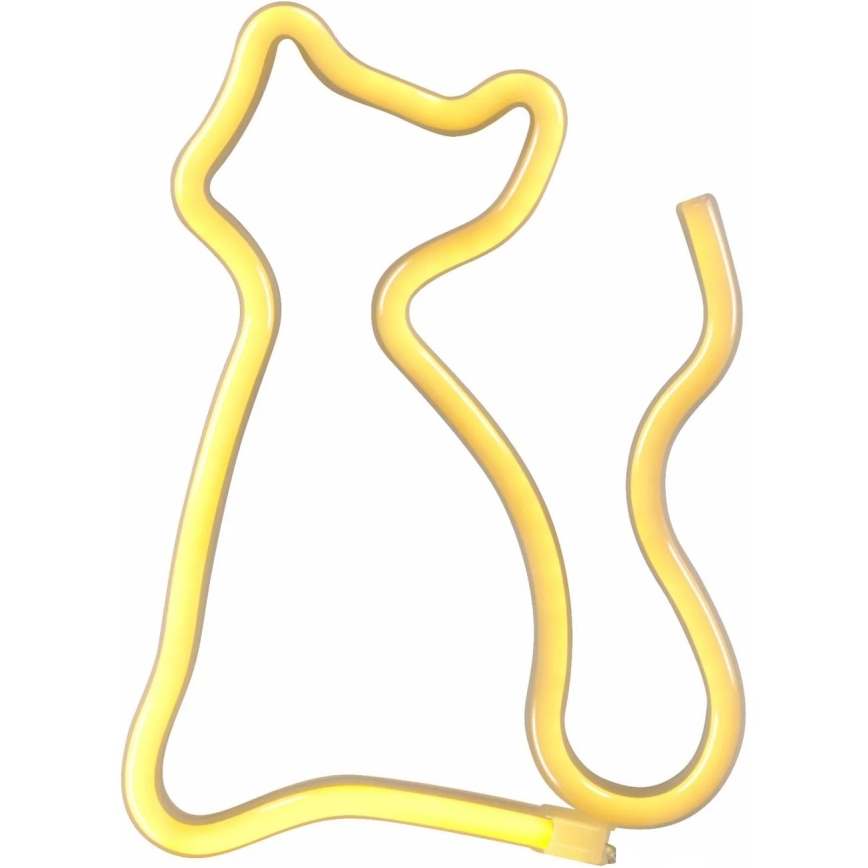 LED-Neon-Wanddekoration CAT LED/3W/3xAA USB gelb