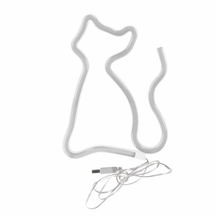 LED-Neon-Wanddekoration CAT LED/3W/3xAA USB gelb
