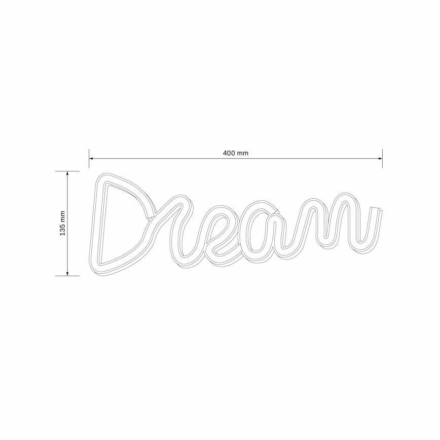 LED-Neon-Wanddekoration DREAM LED/3W/3xAA USB blau