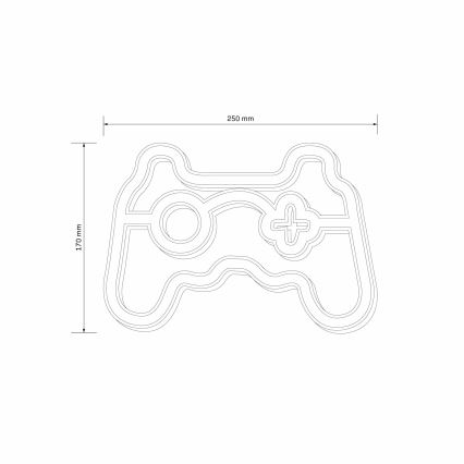 LED-Neon-Wanddekoration GAME LED/3W/3xAA USB blau