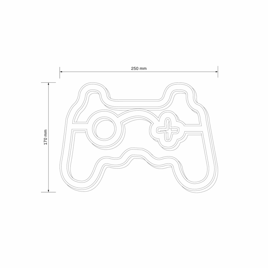 LED-Neon-Wanddekoration GAME LED/3W/3xAA USB blau