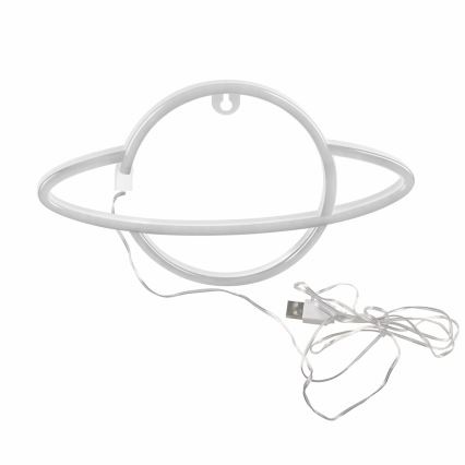 LED-Neon-Wanddekoration PLANET LED/3W/3xAA USB blau/gelb